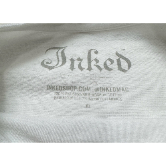 Inked Magazine Men’s T Shirt Melting Skull Smile Face Graphic Streetwear Punk - Picture 5 of 5